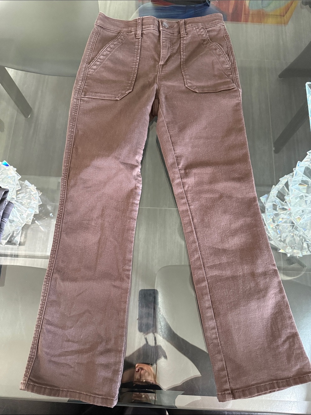 Democracy Wide-Leg Jeans in Dusty Brown